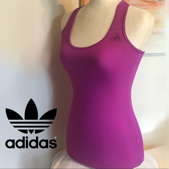 adidas Tops - Adidas NWOT Ribbed Racerback Fuchsia Tank Top